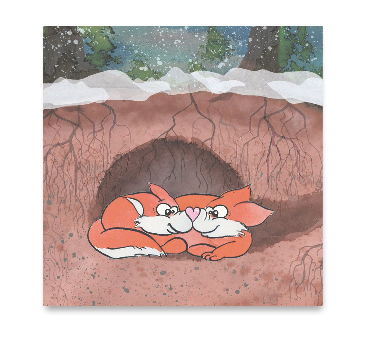 Handgemaakte wenskaart - Vosjes - Mags Up Your Mind